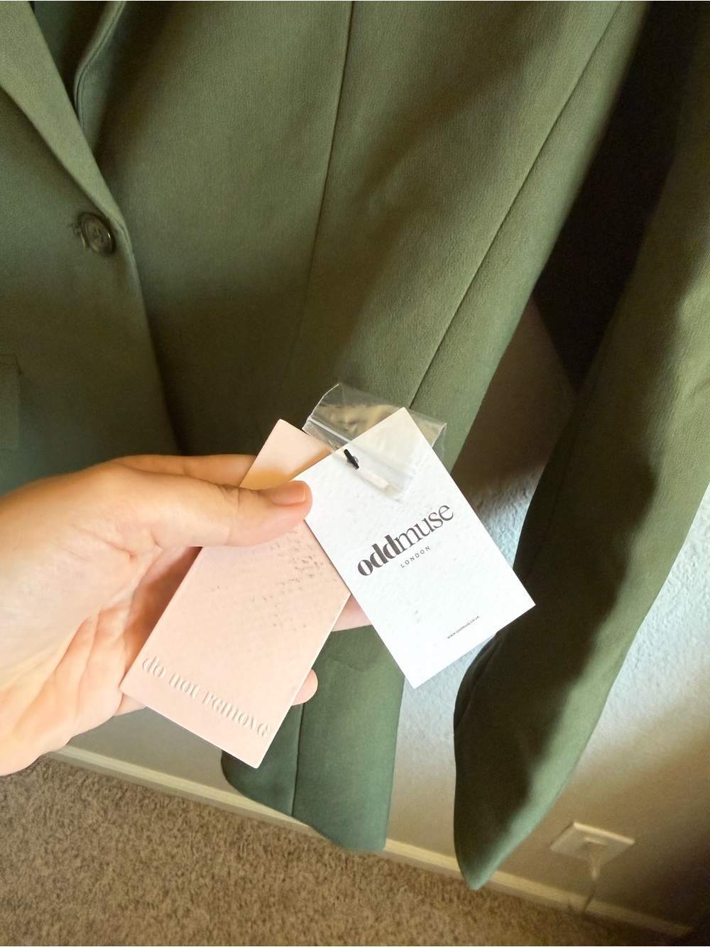 NWT Odd Muse The Ultimate Muse Blazer Olive Green Oversized Jacket Size Medium - Picture 3 of 10